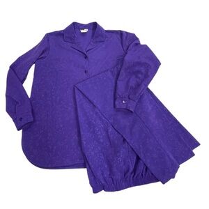 Vintage 90’s Kelly Scott purple shirt and pants set women’s size Medium (Large)